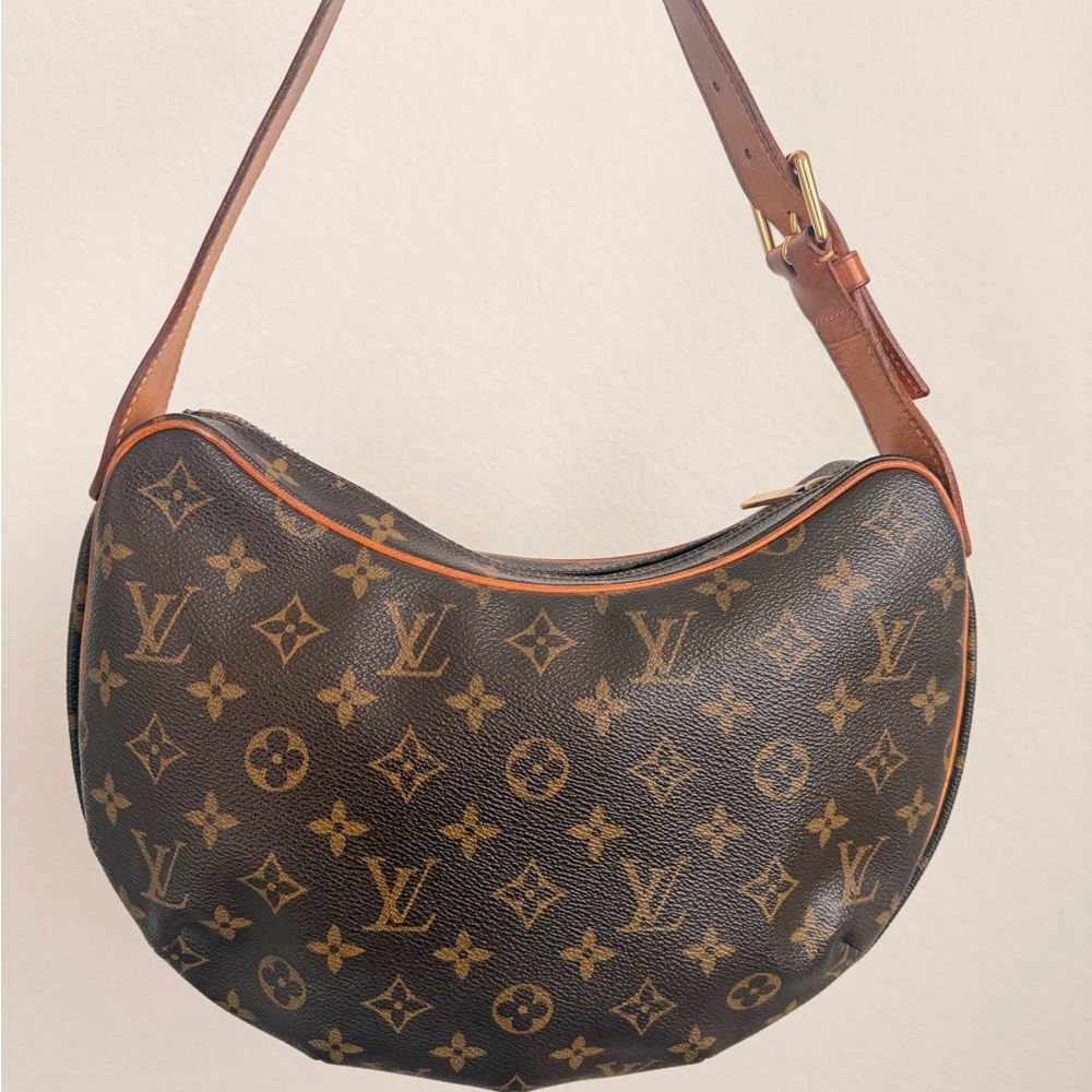 Louis Vuitton Monogram Crescent Shoulder Bag in Monogram Canvas with Tan Trim